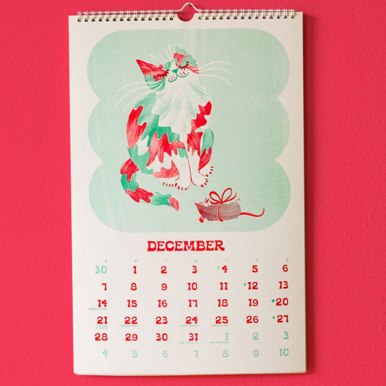 Limited Edition 2025 A3 Risograph Cat Calendar