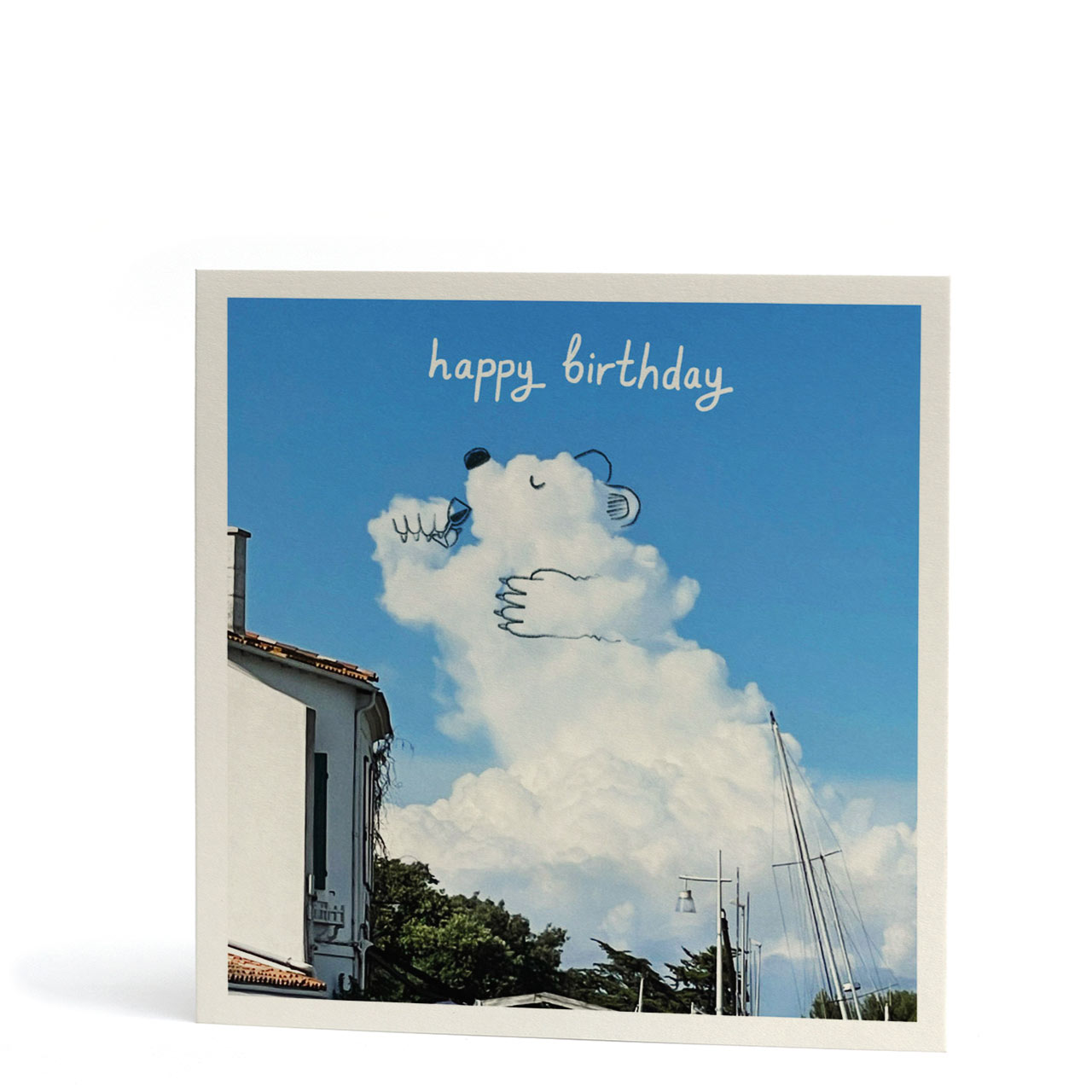 Bear Drinking Birthday Cloud Card