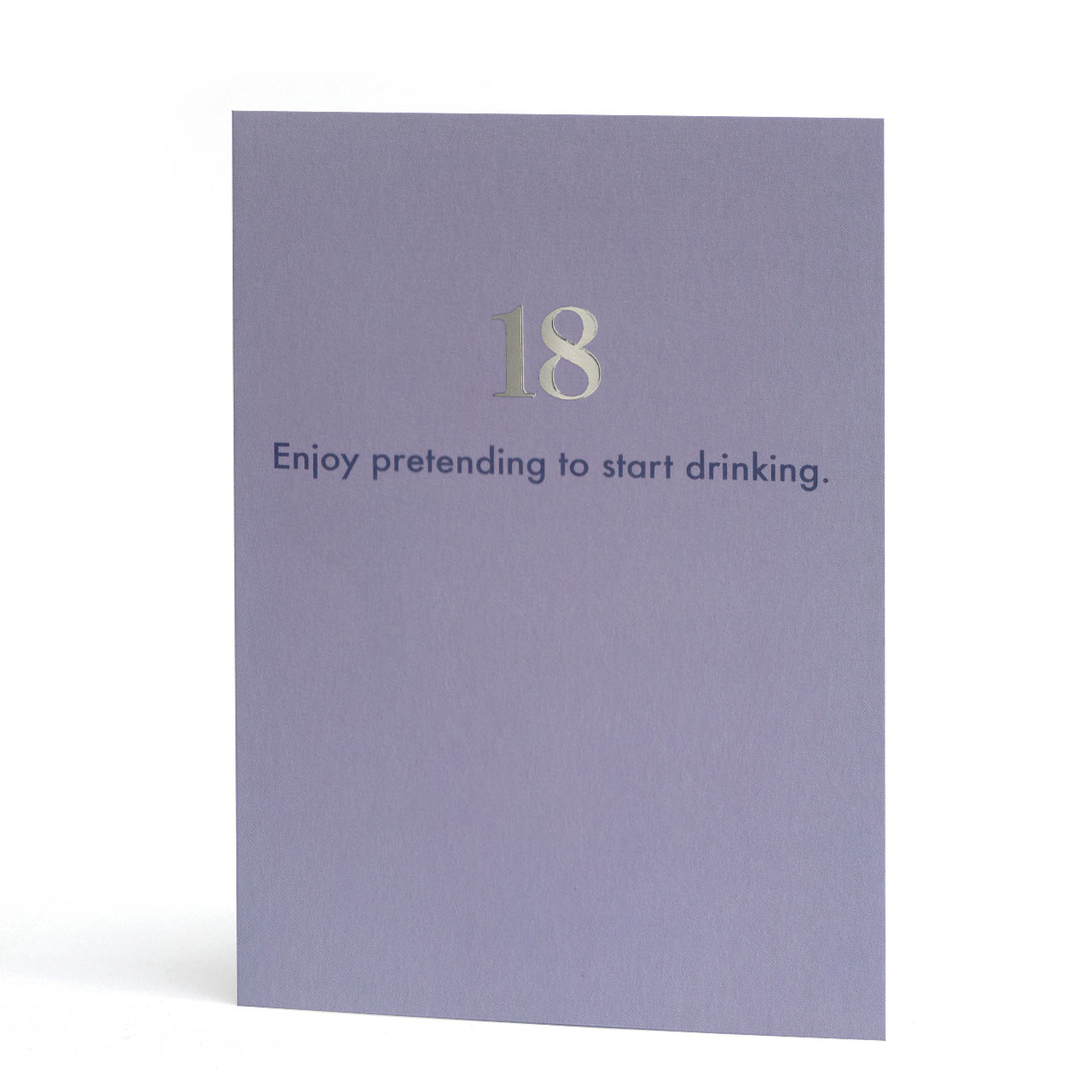 Pretending to Start Drinking Silver Foil 18th Birthday Card