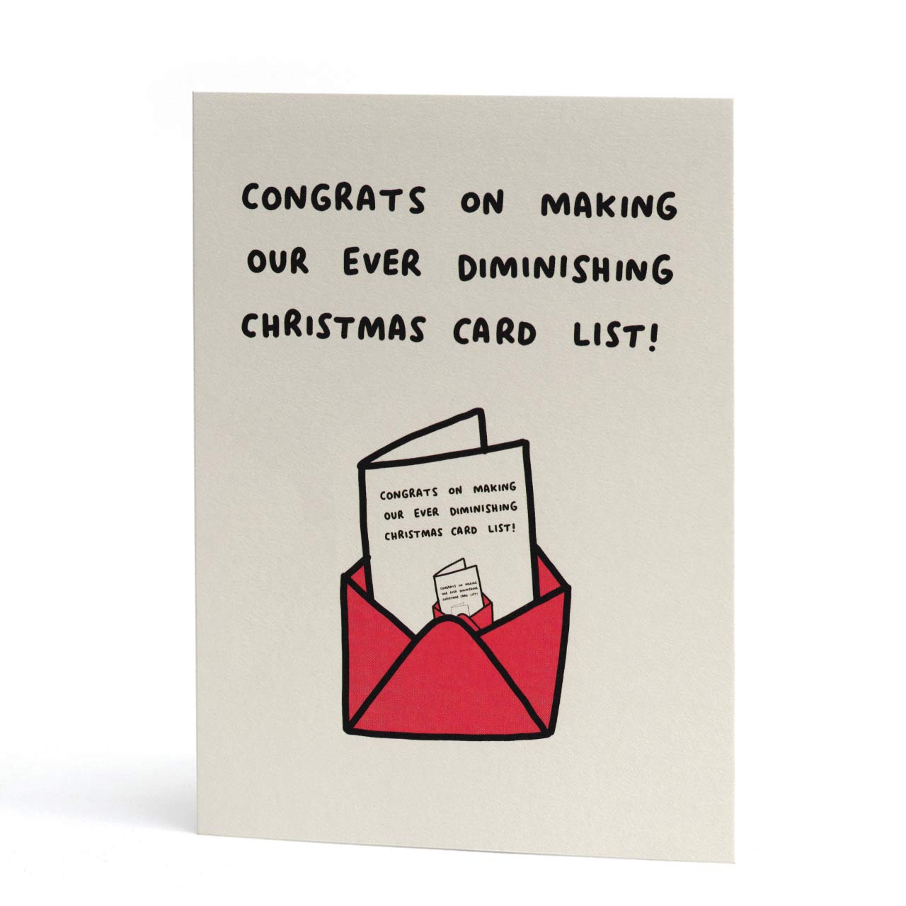 Diminishing Christmas Card List Card