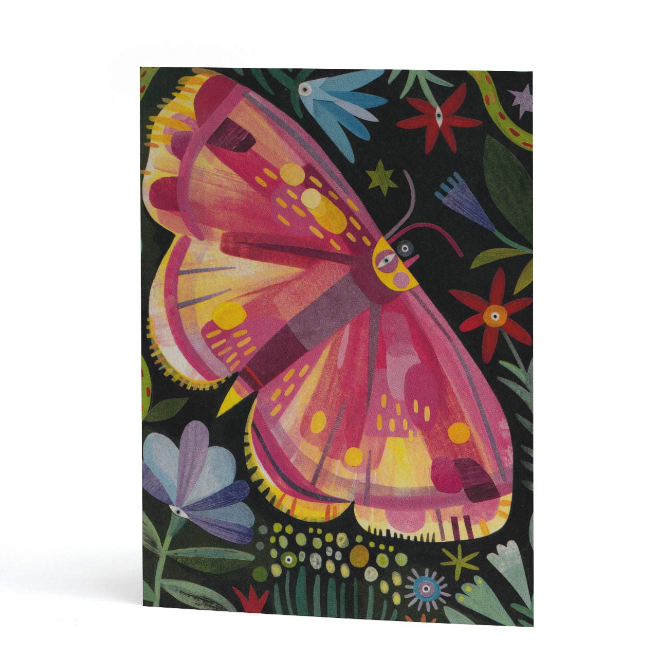 Purple Bordered Gold Moth Greeting Card