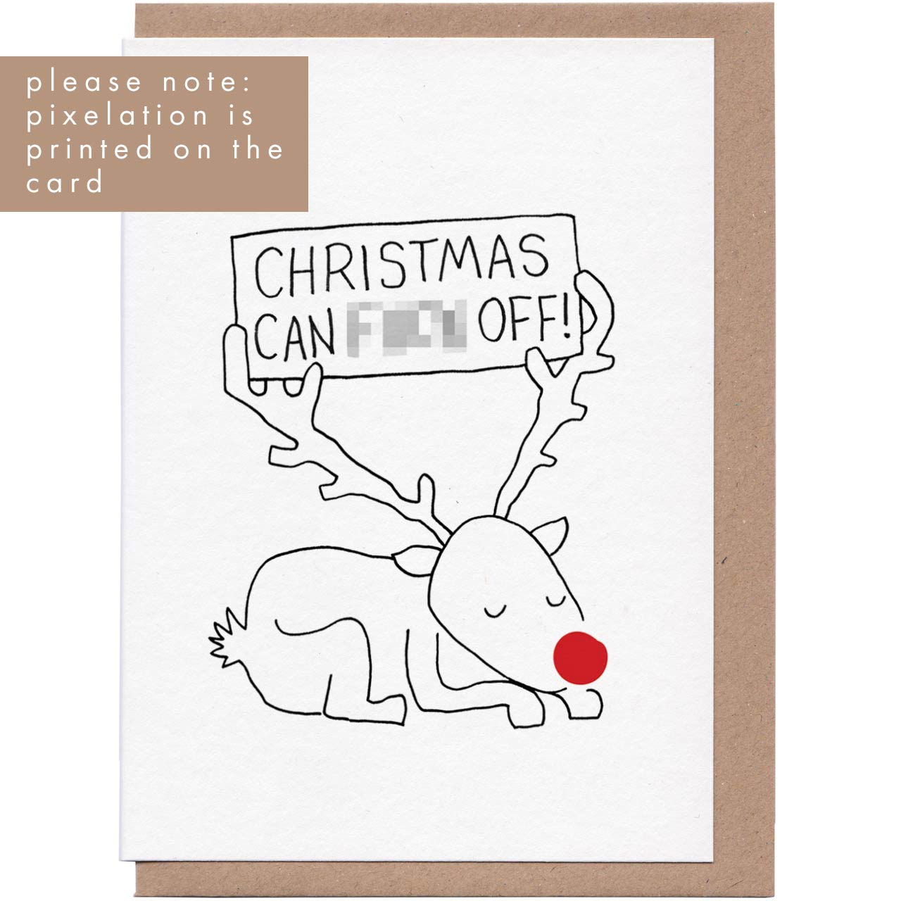 Christmas Can **** Off Rude-olph Card