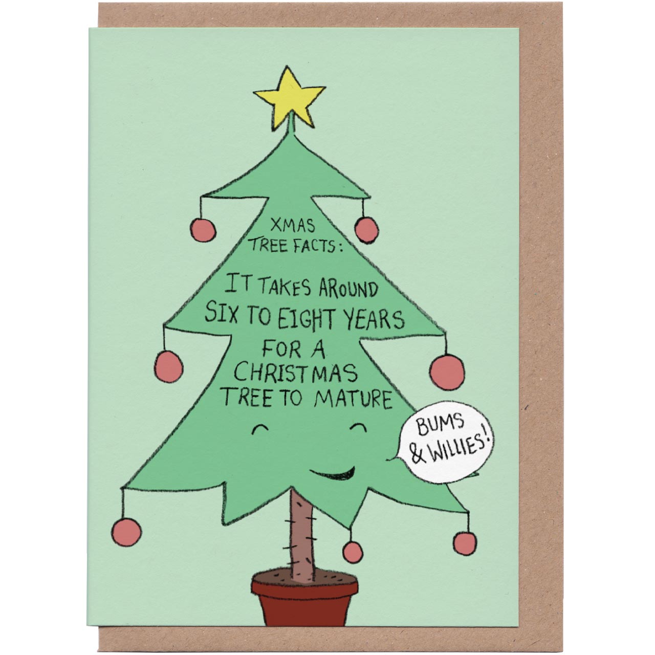 Xmas Tree Facts Christmas Card