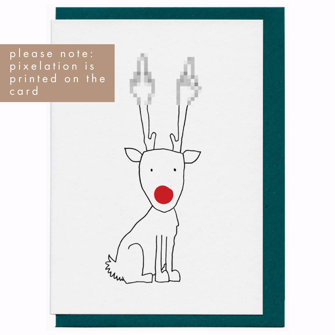 Flip the Bird Rudolph Christmas Greeting Card