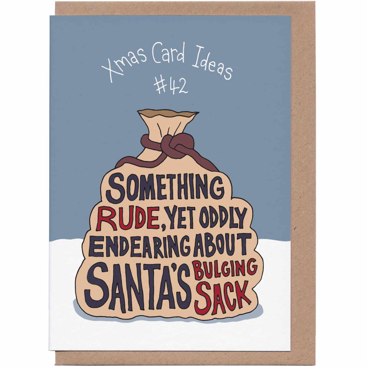 Santa's Bulging Sack Christmas Greeting Card