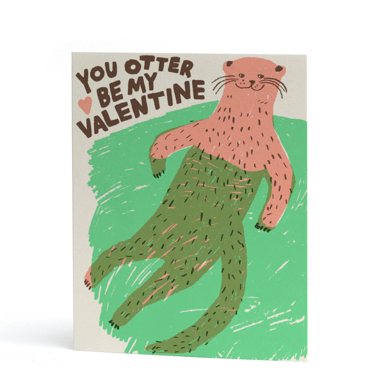 You Otter Be My Valentine Letterpress Greeting Card