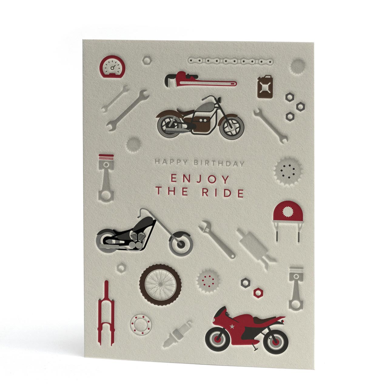 Enjoy the Ride Letterpress Style Birthday Card