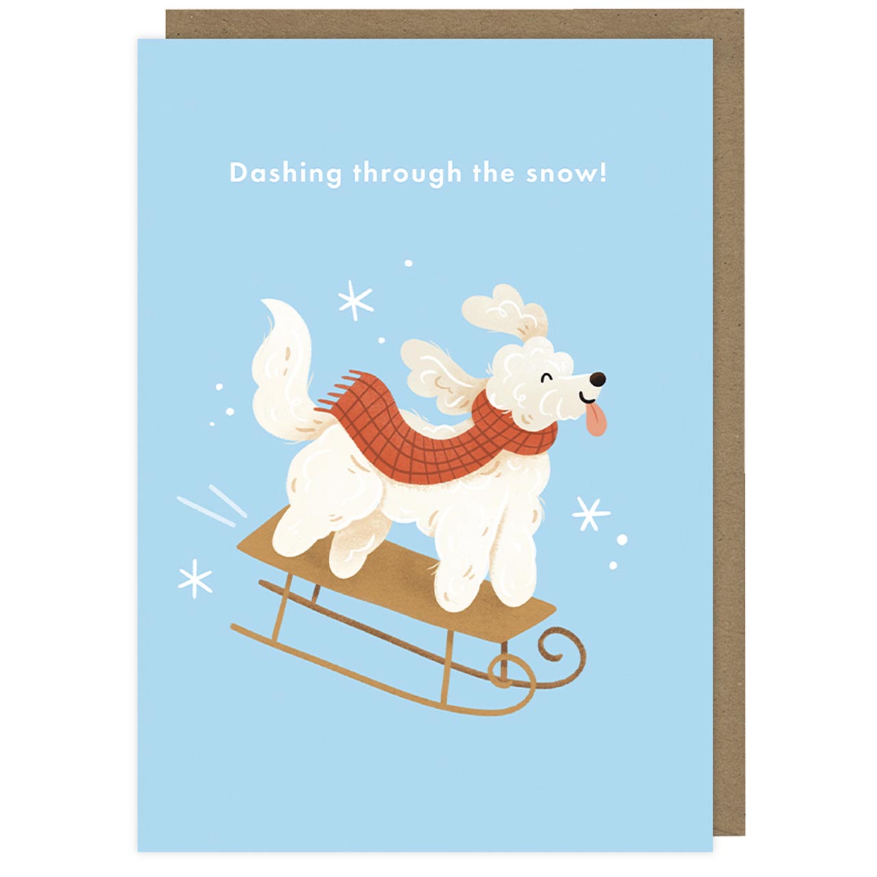 Cockapoo Sleigh Christmas Card