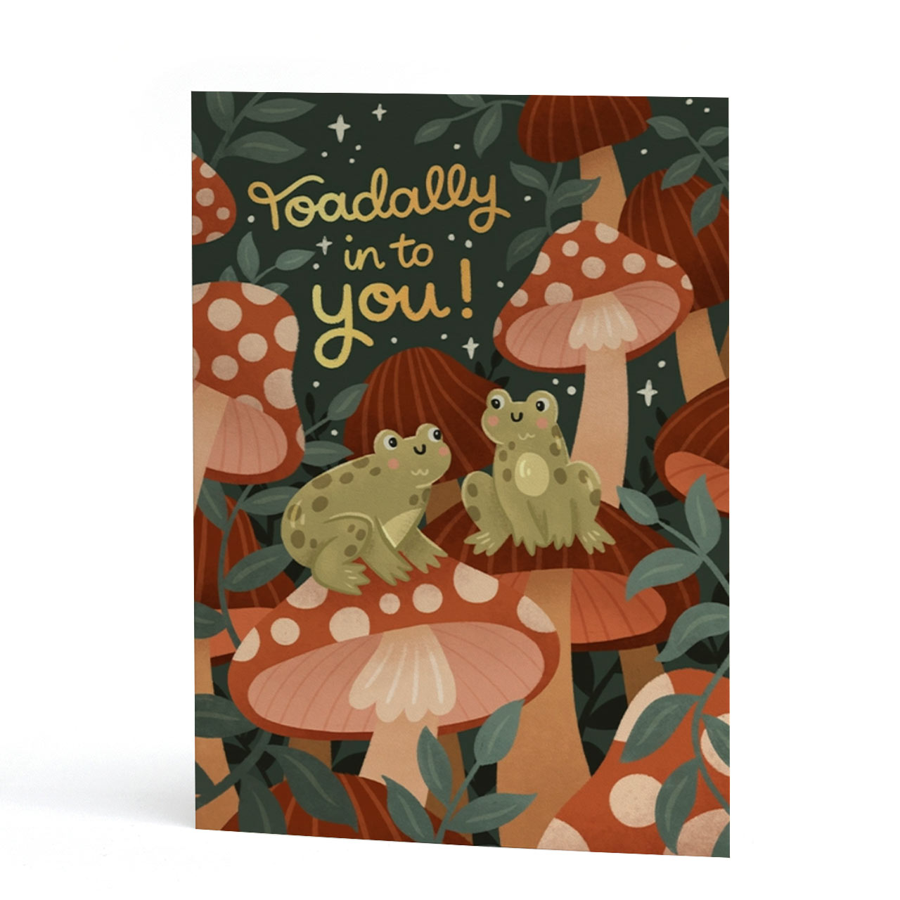 Toadally into You Gold Foil Love Card