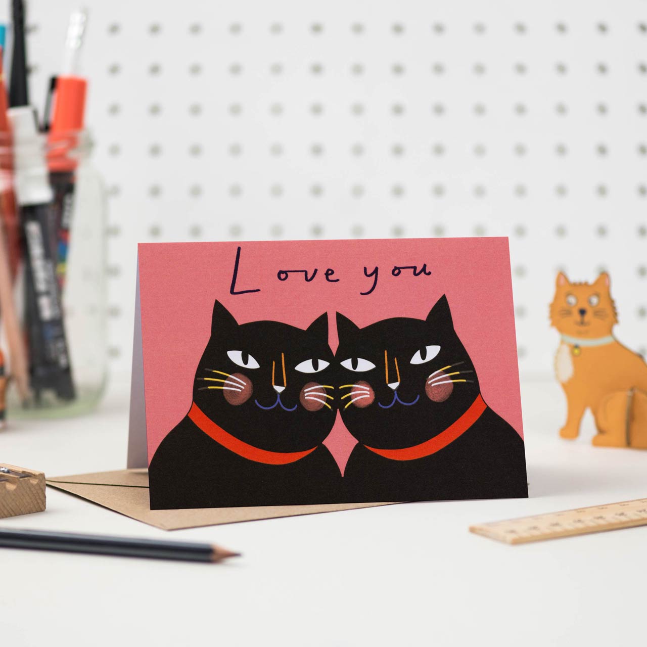 Love You Black Cats Card