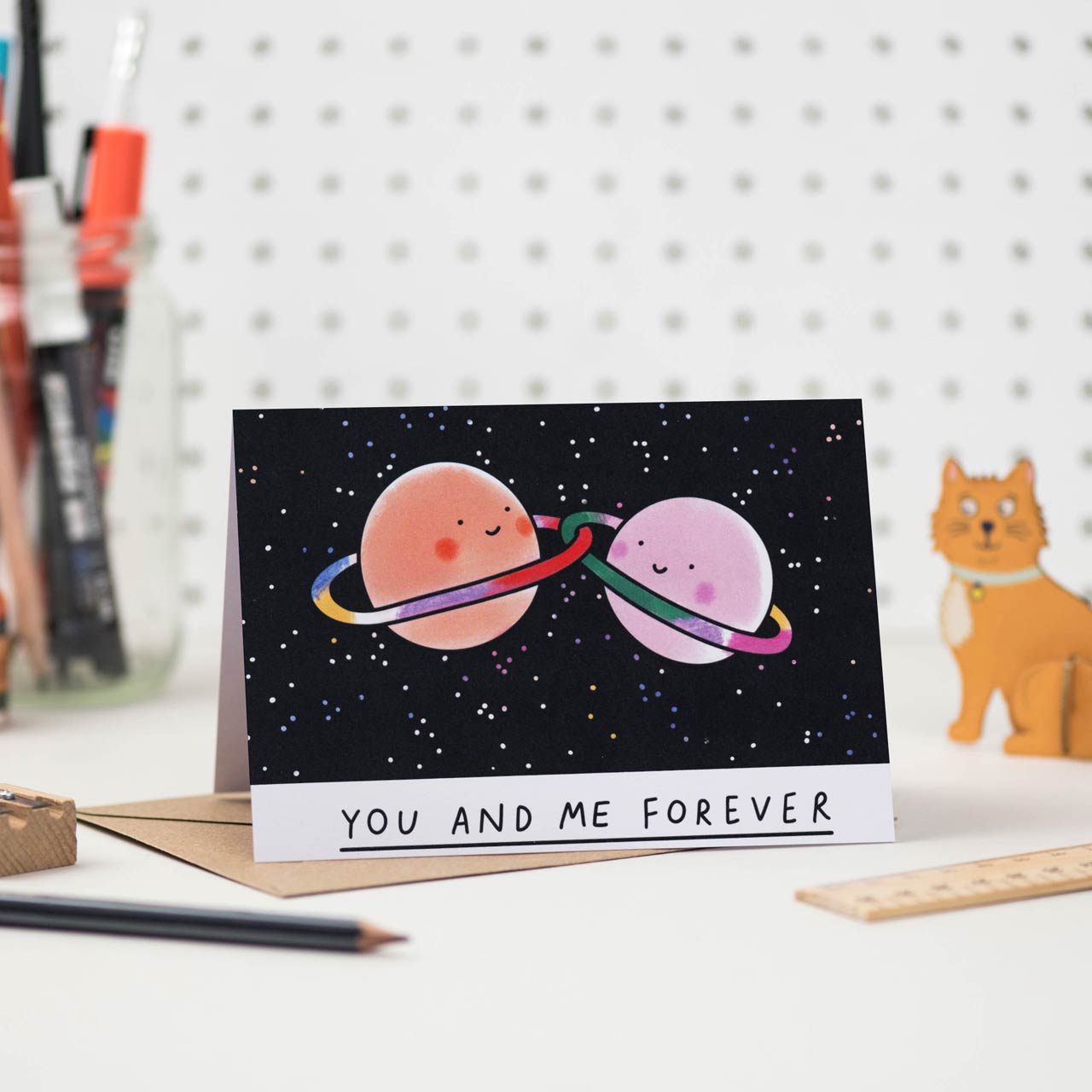 You and Me Forever Planets Love Card