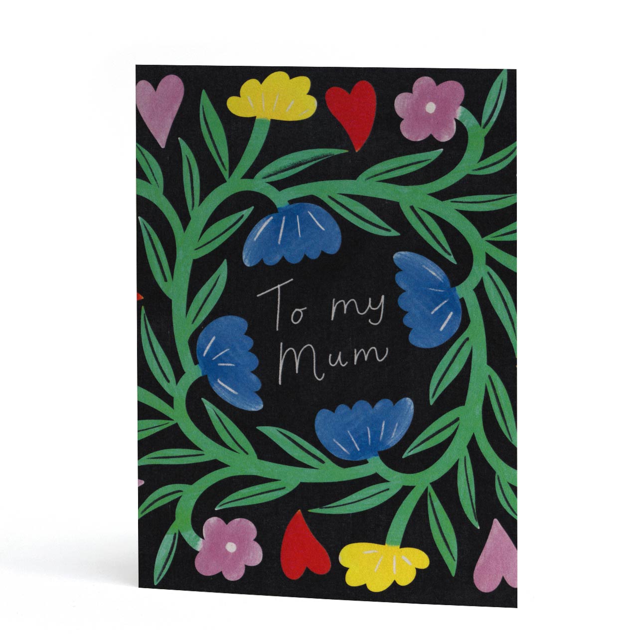 To My Mum Black Floral Card