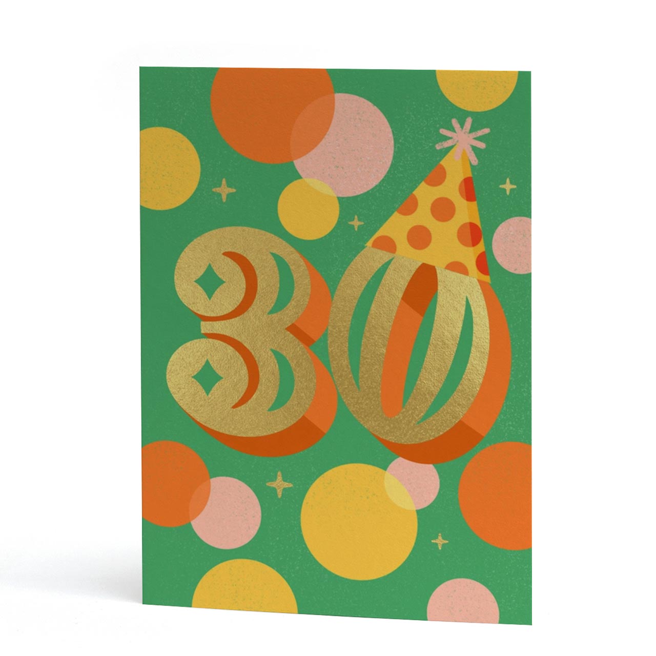 30th Birthday Gold Foil Number Card
