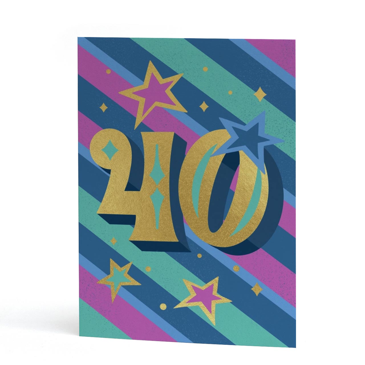 40th Birthday Gold Foil Number Card