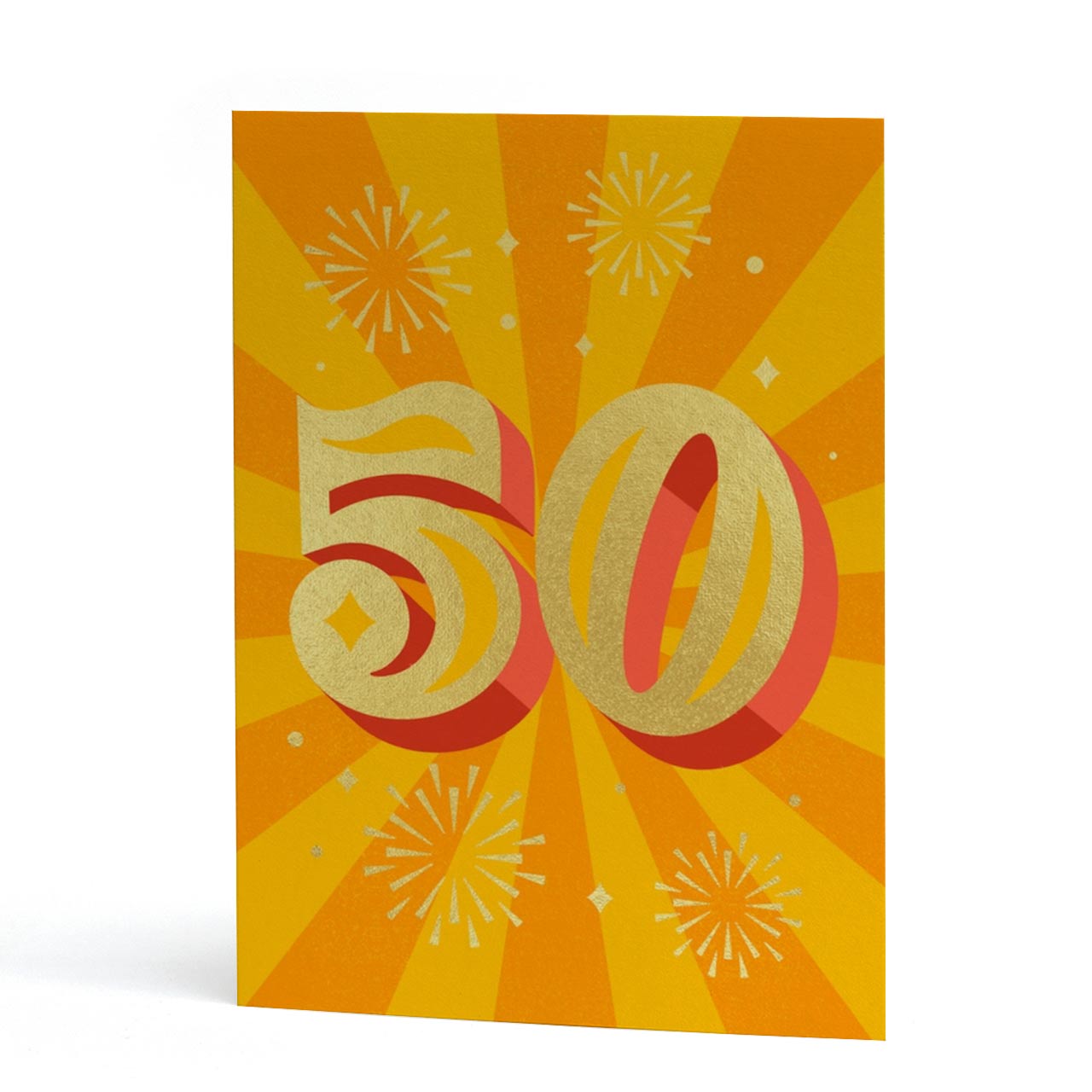50th Birthday Gold Foil Number Card