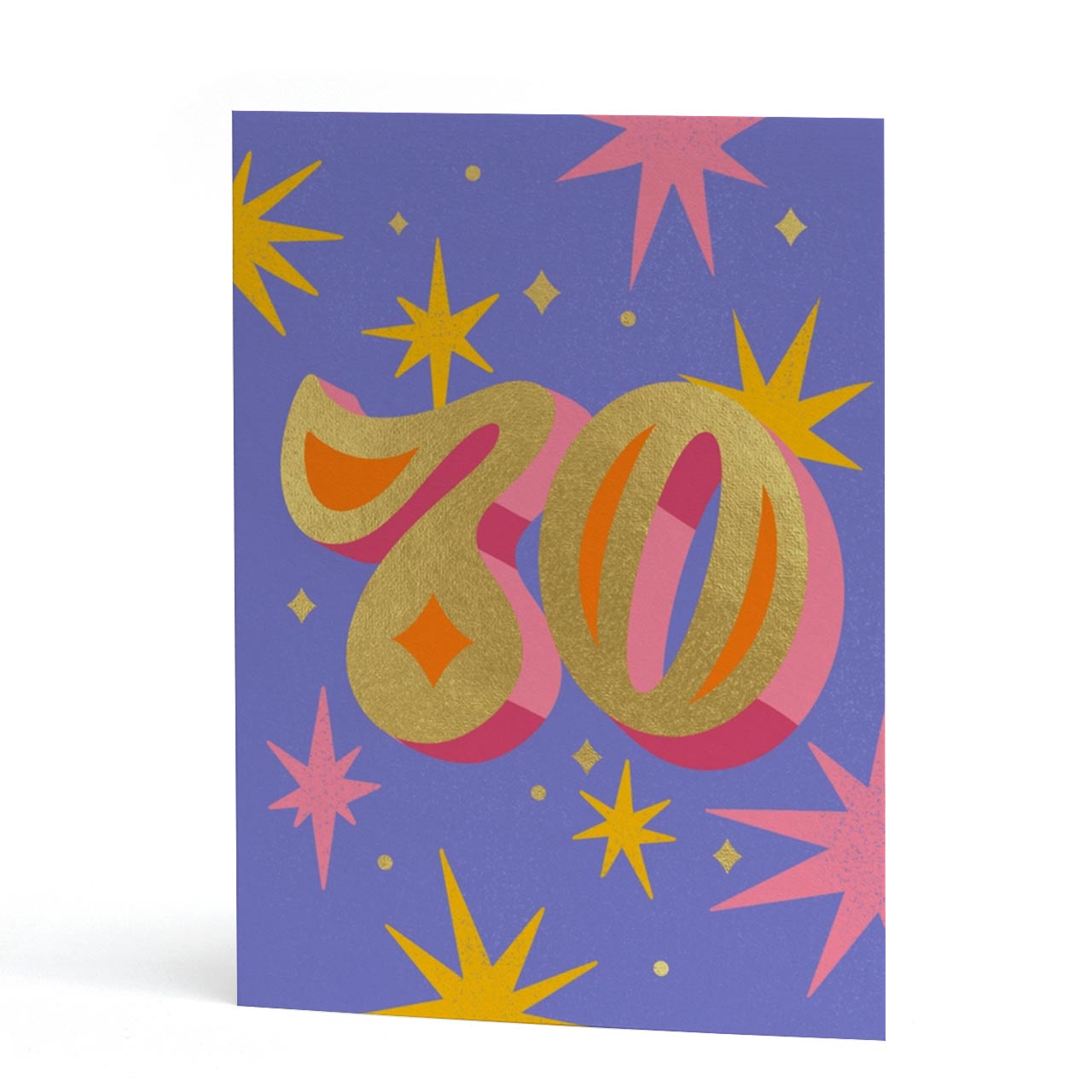 70th Birthday Gold Foil Number Card