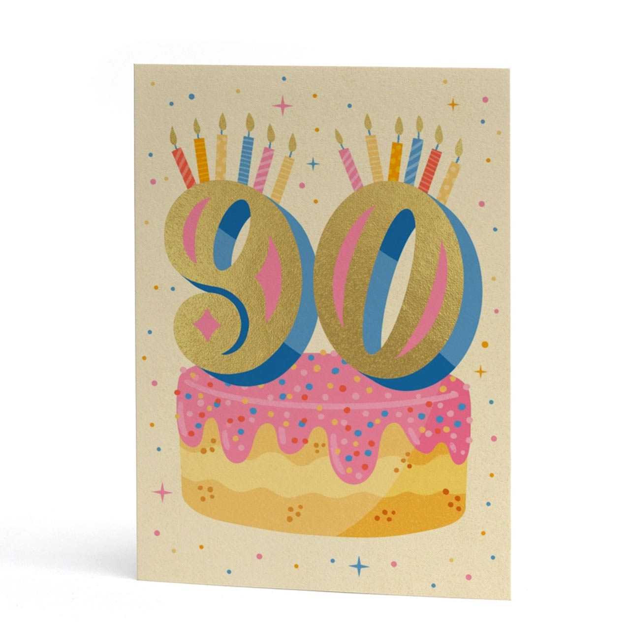 90th Birthday Gold Foil Number Card