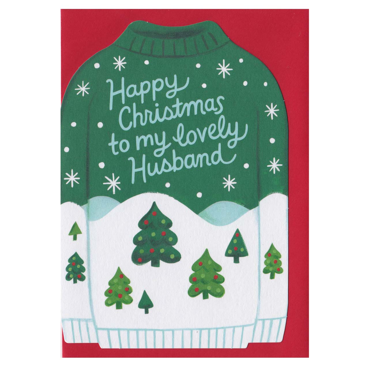 Happy Christmas Lovely Husband Jumper Die Cut Card