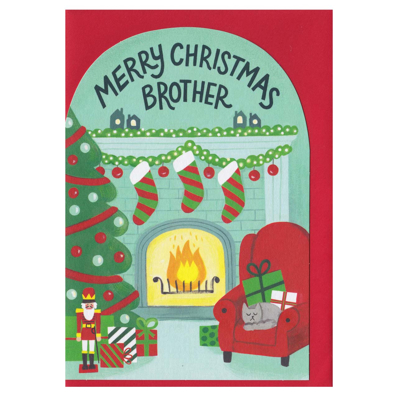 Merry Christmas Brother Die Cut Card