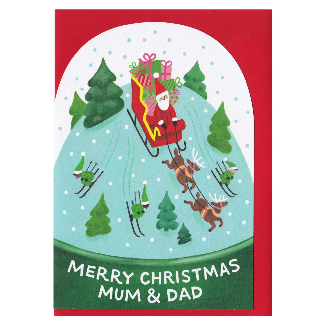 Mum and Dad Merry Christmas Die Cut Card