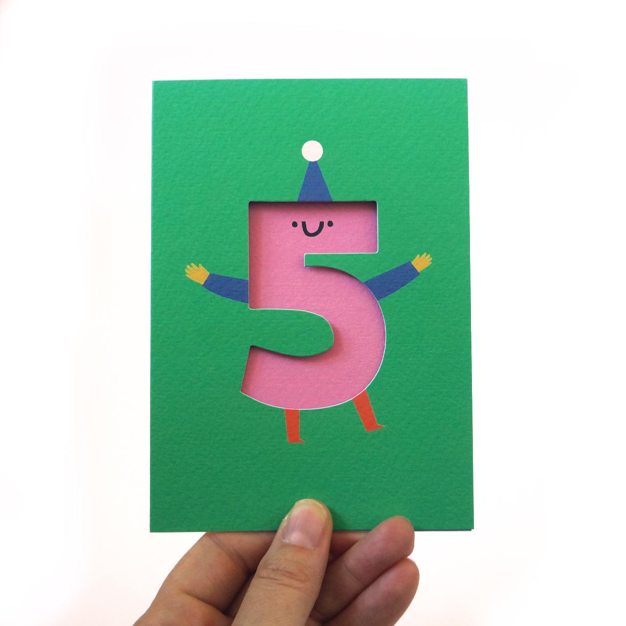 Age 5 Die Cut Card