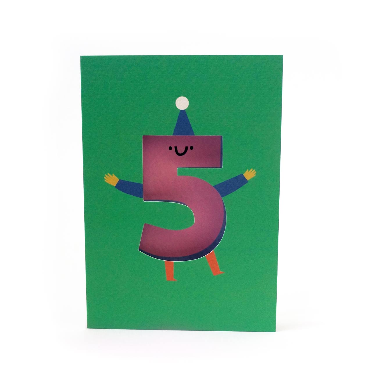 Age 5 Die Cut Card