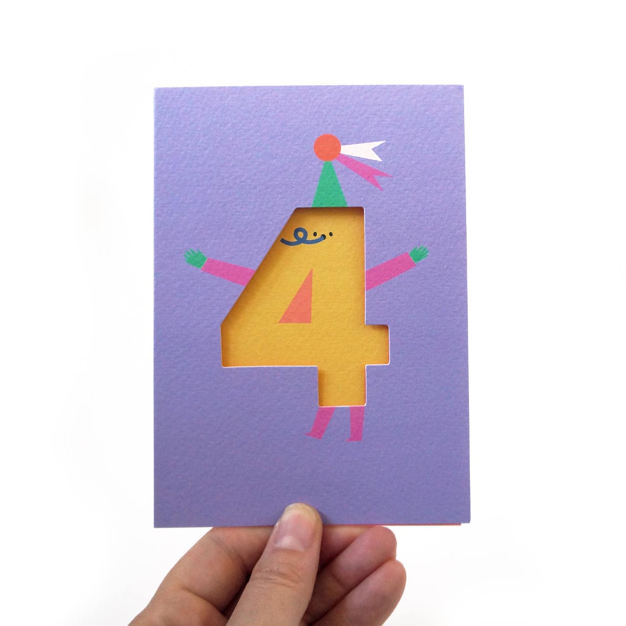 Age 4 Die Cut Card