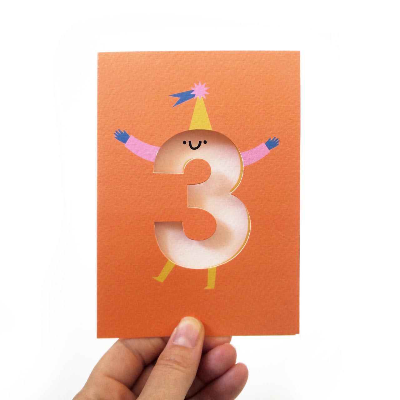 Age 3 Die Cut Card