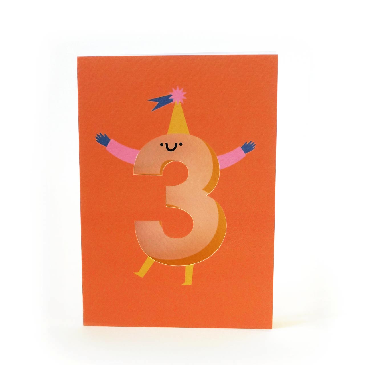 Age 3 Die Cut Card