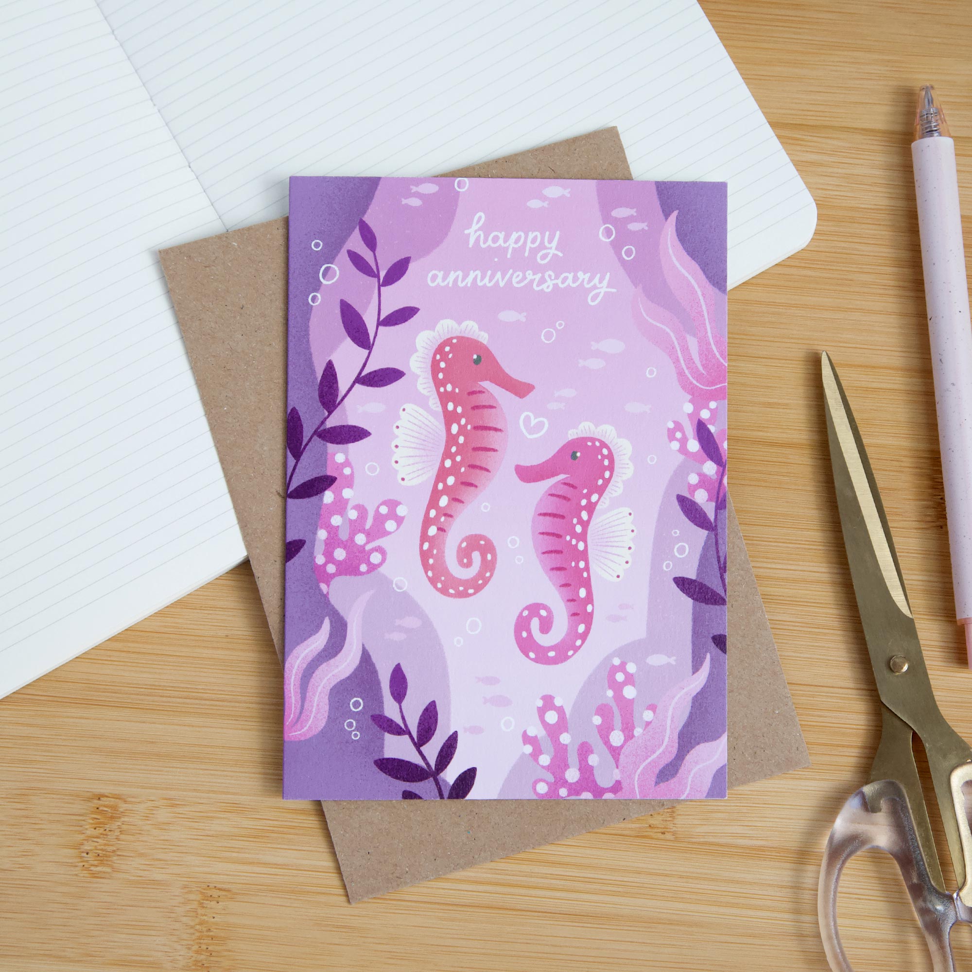 Happy Anniversary Seahorses Card