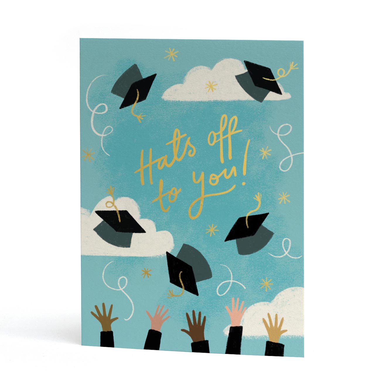 Hats off to You Gold Foil Graduation Card