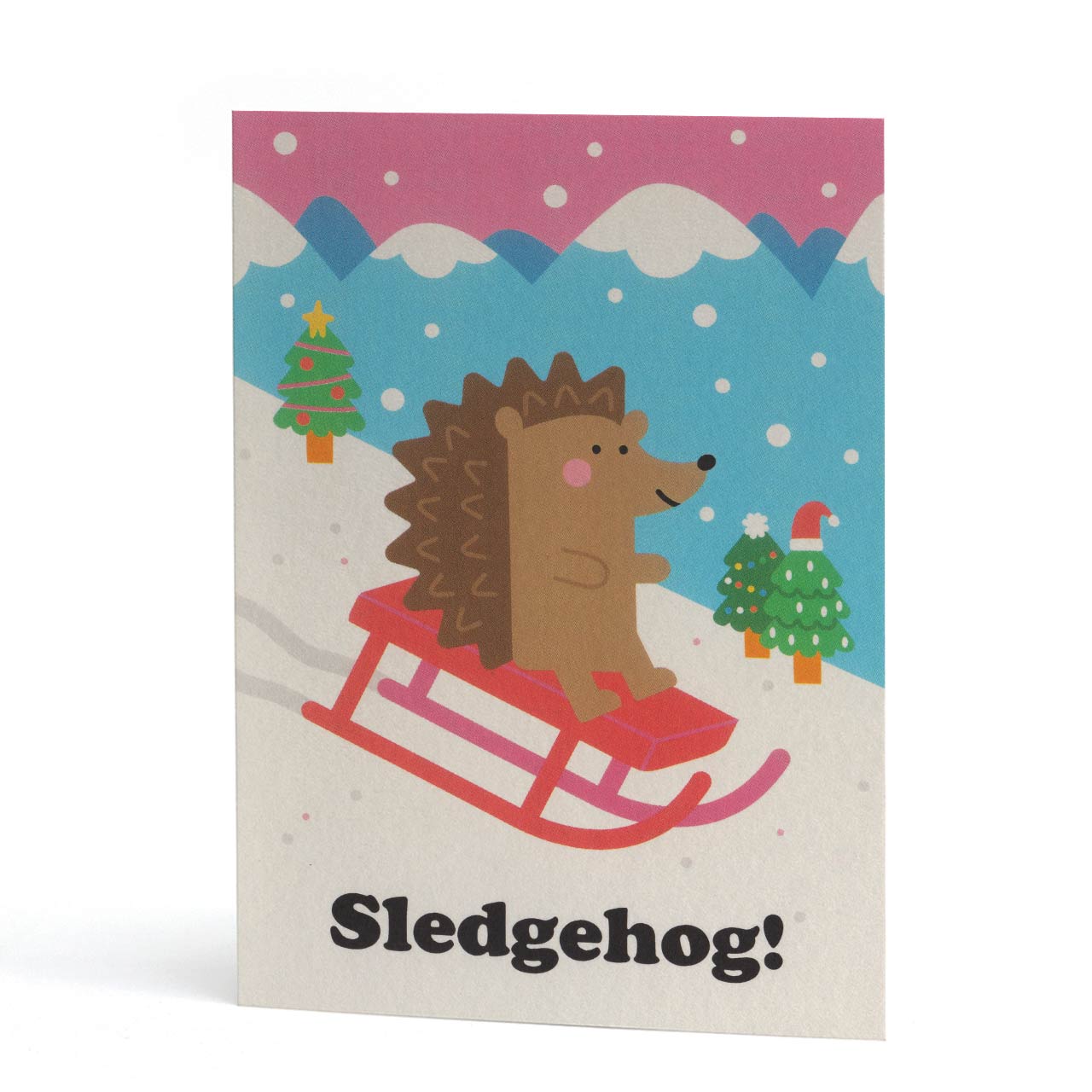 Sledgehog Christmas Card