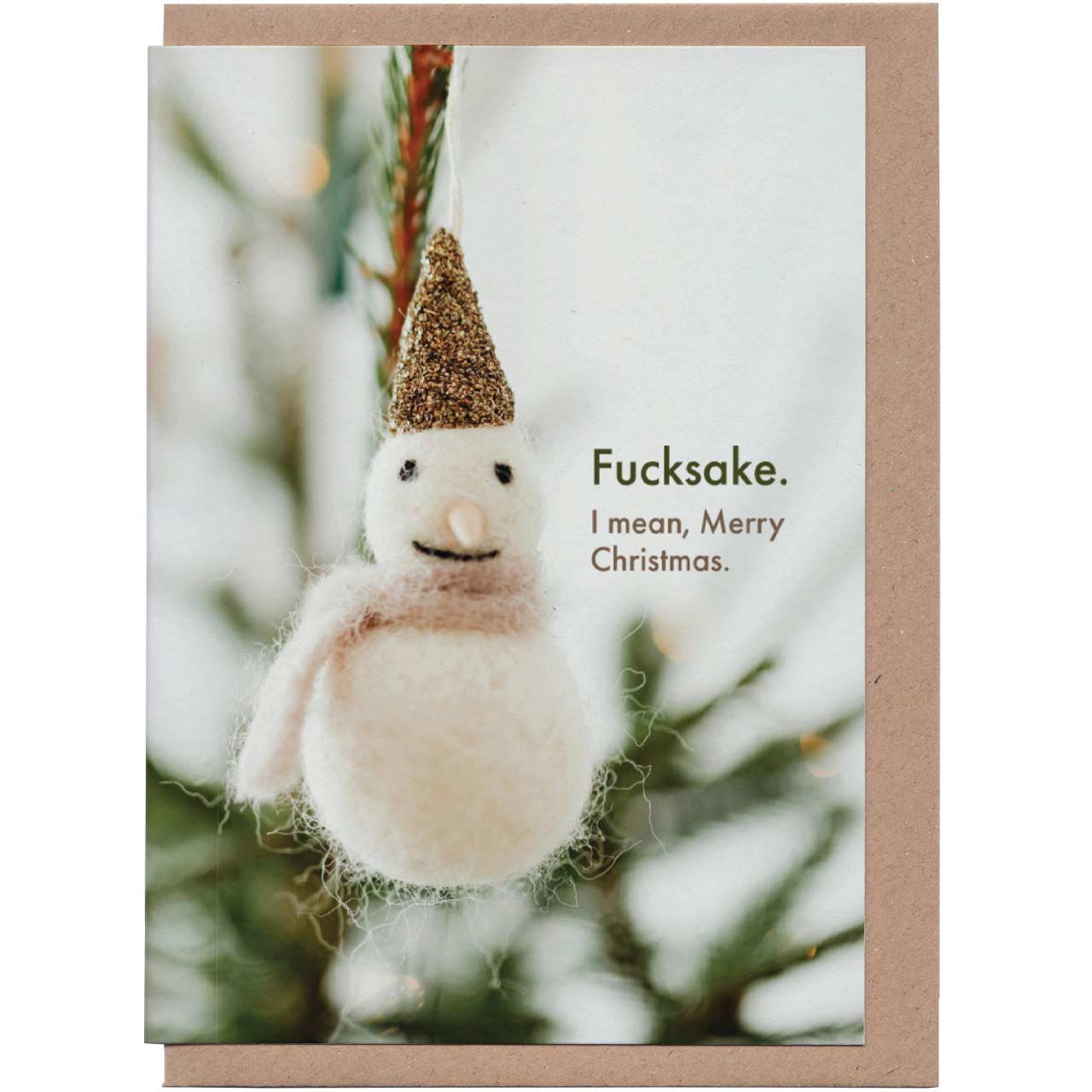 Fucksake Snowman Christmas Card