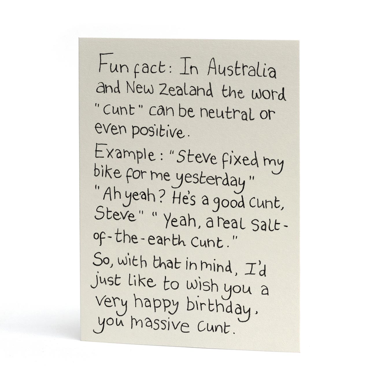 Massive Cunt Greeting Card