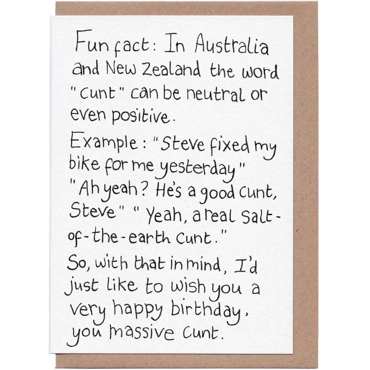 Massive Cunt Greeting Card