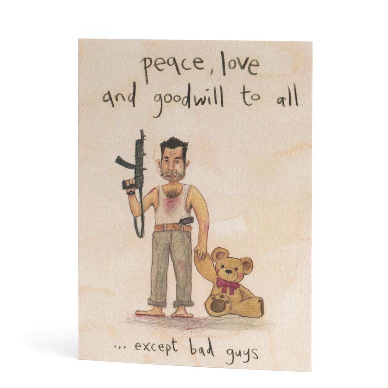 Die Hard Peace and Goodwill Christmas Card