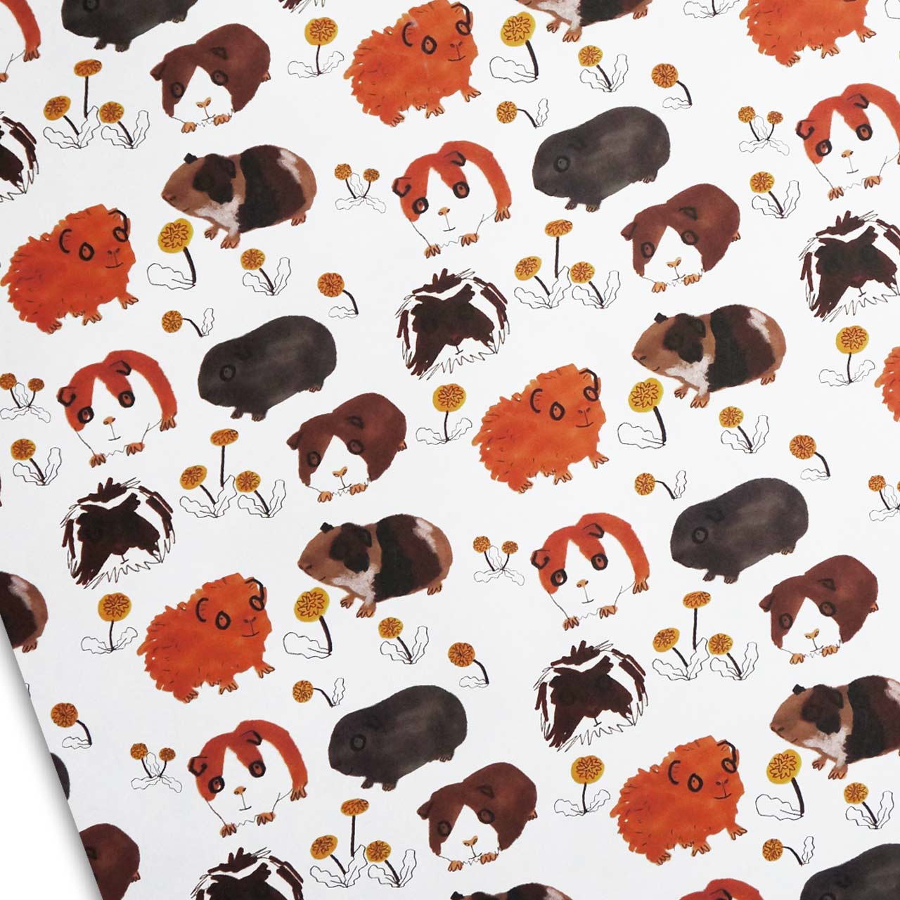 Guinea Pig Gift Wrapping Paper - Folded Single Sheet