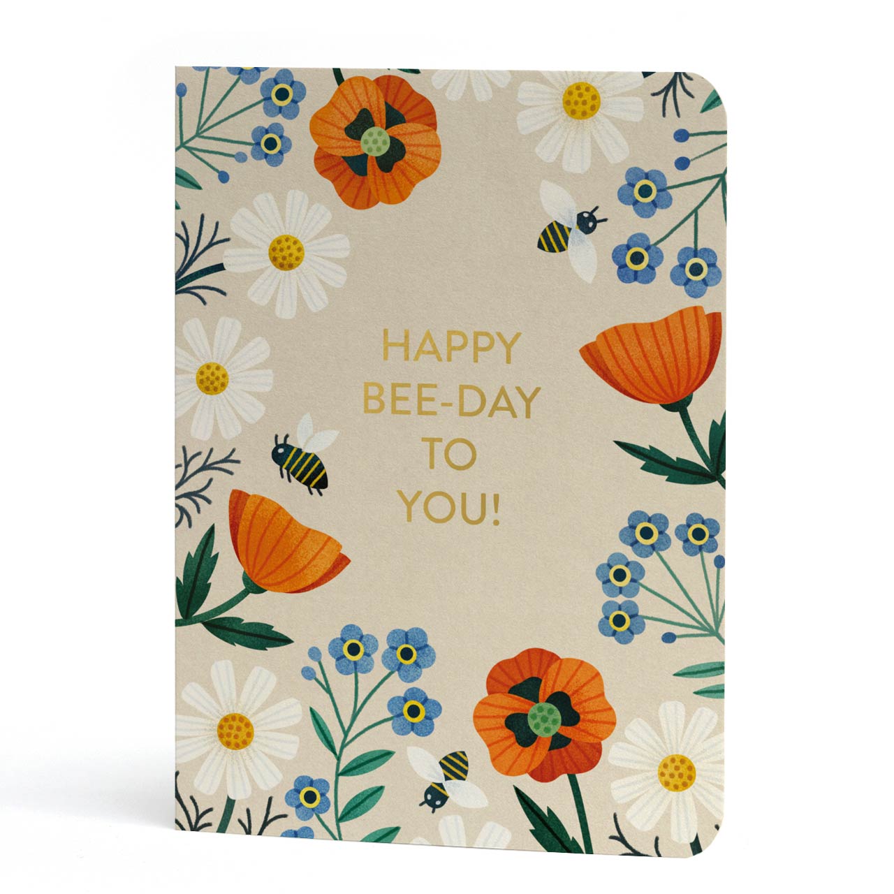 Happy Bee Day Gold Foil Bee-Friendly Seed Card