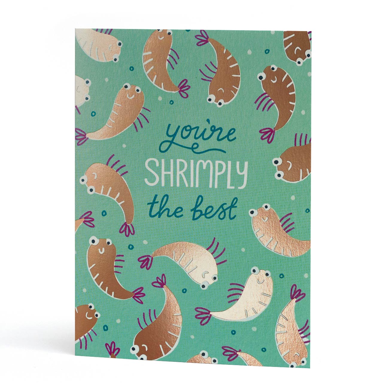 You're Shrimply The Best Copper Foil Greeting Card